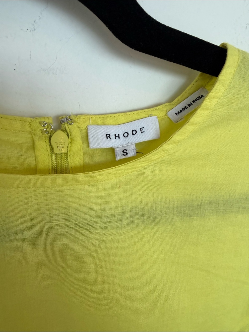 RHODE Puff-Sleeve Ruffle Mini Dress in Citrine Yellow Size S π - Picture 3 of 5